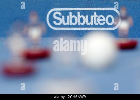 Subbuteo Inddor Edition, das Tischfußballspiel. Stockfoto