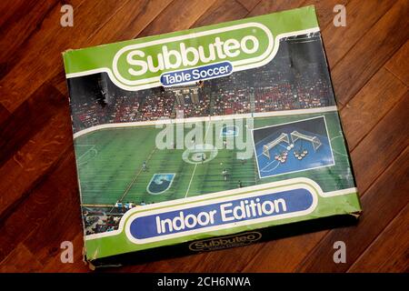 Subbuteo Inddor Edition, das Tischfußballspiel. Stockfoto