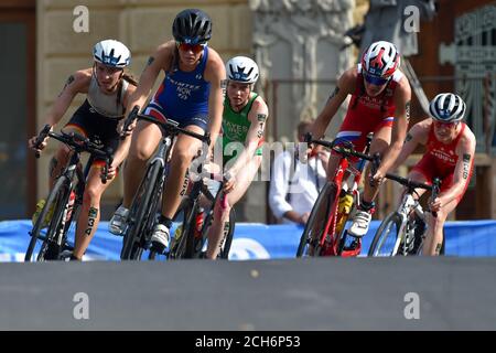 Karlsbad, Tschechische Republik. September 2020. Triathlon-Weltcup-Rennen in Karlovy Vary, Tschechische Republik, am 13. September 2020. Kredit: Slawomir Kubes/CTK Foto/Alamy Live Nachrichten Stockfoto