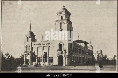 . San Diego Offizielle Zeittafeln Interurban Steamship Railroad . t k die SECHS FÜHRENDEN Panama-Kalifornien Ausstellung m ALHAMBRA CAFÉ & CAFETERIA Thepnceisthesame wie Sie zu Hause bezahlen. Größte der Welt – Platz für 1200 Personen auf einmal Besuchen Sie das Juwel Stockfoto