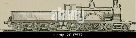 . Überarbeitete und erweiterte ed. Der Wissenschaft der Eisenbahn . ^sind im Gegenteil der höchste Typ und die besten zu haben. Je größer die Talentund Erfahrung des Bauherrn und je perfektioniert die Geräte, die er verwendet, einschließlich der Abor, den er beschäftigt, desto höher natürlich, w^ill bethe Ergebnisse erreicht er. Es ist nur durch Untersuchung, observatioi] und sorgfältige Vergleiche, dass wir eine intelligente Meinung relativ der bilden. Caledonian Eaway Passenger Locomotive, Schottland, dieser Motor ist für Geschwindigkeit ausgelegt. Verdienste der verschiedenen Manufakturen. Es folgt ohne zu sagen, dass die Maschinen der Eisenbahnen Stockfoto