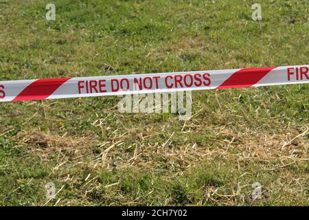 Ein Warnband für den nicht-Brandschutz. Stockfoto