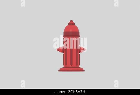 Roter Hydrant. 3d-Illustration. Isolieren. Stockfoto