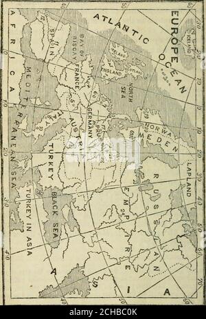 . Eine Einführung in die Geographie, alt modern und heilig, mit einem Umriss der alten Geschichte . oder England und Schottland, und Irland. Die iiort/i«&gt;i Länder Europas liegen im Allgemeinen nördlich der Parallele von 55*^; die mittleren Länder, zwischen 55* und 45*^; und die südlichen Länder, südlich der Parallele von 45. Von den anderen Bewohnern der Welt noch mehr durch die Künste der peac€ – kontinuierlicher Fortschritt in der Zivilisation – Und erfolgreiche Kultivierungslehre von Wissenschaft und Literatur; und in der Tat, es ist zu diesen Studien, und zu den Ergebnissen von ihnen, dass ihre Überlegenheit in ar Stockfoto