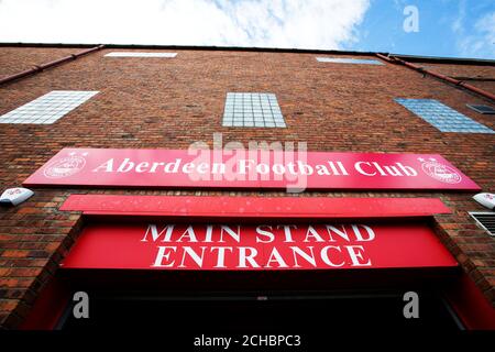 Eine allgemeine Ansicht des Pittodrie Stadions, Heimstadion von Aberdeen Stockfoto