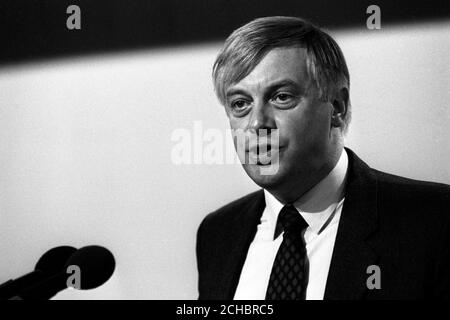 Chris Patten, Staatssekretär für Umwelt, während seiner Rede vor der Konferenz der Konservativen Partei in Blackpool. Stockfoto