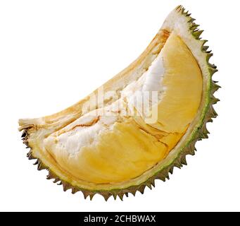 Durian Frucht isoliert auf weißem Hintergrund Stockfoto