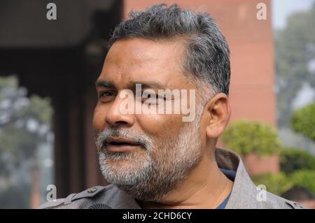 Rajesh Ranjan im Volksmund als Pappu Yadav bekannt, ist ein Politiker. 1991 gewann er die Wahlen zum Lok Sabha (dem Unterhaus des indischen Parlaments) Stockfoto