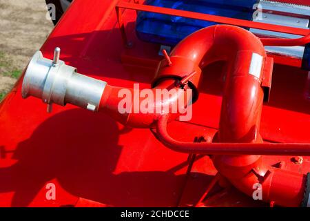 Brandwächter auf dem Dach des Löschfahrzeugs Stockfoto