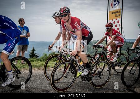 8. Juli 2017, Frankreich; Radfahren, Tour de France Etappe 8: 8. Juli 2017, Frankreich; Radfahren, Tour de France Etappe 8: Andre Greipel (Ger) 1 km von der summi Stockfoto