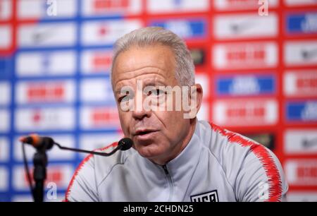 USA Interim Manager Dave Sarachan während der Pressekonferenz im Wembley Stadium, London. Stockfoto