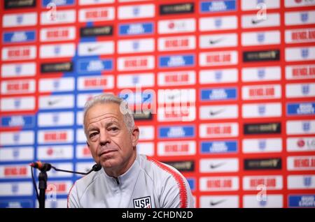 USA Interim Manager Dave Sarachan während der Pressekonferenz im Wembley Stadium, London. Stockfoto