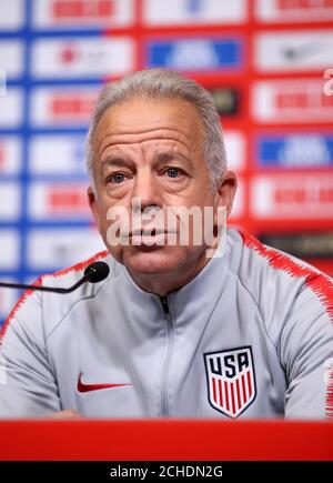 USA Interim Manager Dave Sarachan während der Pressekonferenz im Wembley Stadium, London. Stockfoto