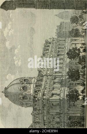 . Les merveilles du nouveau Paris-- . exécution. De la base au faîte, la Sainte-Chapelle estentièrement bâtie en pierre dure de choix ; les tailles et lapose sont exécutées avec une précision rare ; la sculpture enest composée et ciselée avec un soin particulier. 800 000 livrestournois furent employées à sa construction ainsi quà sadécoration, et 2 000 000 de Francs à lacquisition des re-liques ou à la confection des châsses où elles furent dé-posées. La Sainti-Chapelle forme deux églises lune sur lautre ;léglise souterraine, consacrée par Philippe lîernier, Arche-vêque de Bourges, était dédié Stockfoto