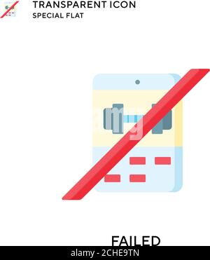Fehlgeschlagenes Vektorsymbol. Flache Illustration. Vektor EPS 10. Stock Vektor