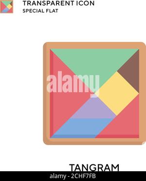 Tangram-Vektor-Symbol. Flache Illustration. Vektor EPS 10. Stock Vektor