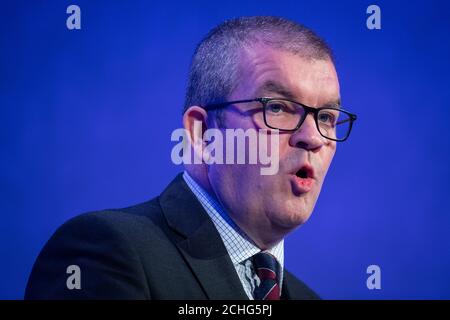 Martin Hewitt, Vorsitzender des National Police Chiefs' Council, spricht auf dem gemeinsamen Gipfel des National Police Chiefs' Council und der Association of Police and Crime Commissioners im Queen Elizabeth II Conference Center in London. PA-Foto. Bilddatum: Mittwoch, 26. Februar 2020. Bildnachweis sollte lauten: Dominic Lipinski/PA Wire Stockfoto