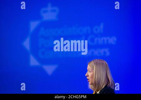Katy Bourne, Vorsitzende der Vereinigung der Kommissare für Polizei und Kriminalität, spricht auf dem gemeinsamen Gipfel des National Police Chiefs' Council und der Vereinigung der Kommissare für Polizei und Kriminalität im Queen Elizabeth II Conference Centre in London. PA-Foto. Bilddatum: Mittwoch, 26. Februar 2020. Bildnachweis sollte lauten: Dominic Lipinski/PA Wire Stockfoto