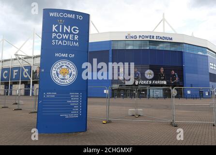 Das King Power Stadium, Heimstadion des Leicester City Football Club, ist vor dem Neustart der Premier League-Saison aufgrund der Ausbreitung des Coronavirus hinter verschlossenen Türen eingezäunt. PA-Foto. Bilddatum: Samstag, 13. Juni 2020. Bildnachweis sollte lauten: David Davies/PA Wire Stockfoto