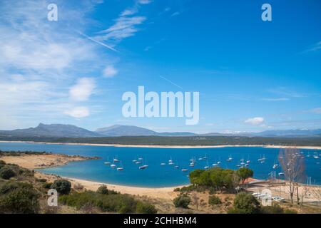 Behälter. El Atazar, Provinz Madrid, Spanien. Stockfoto