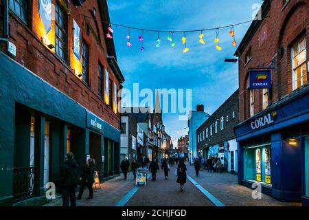 Das Light Up Leicester Festival beleuchtet die Straßen von Leicester mit einer Spur von kostenlosen interaktiven Kunstwerken und Unterhaltung. Stockfoto