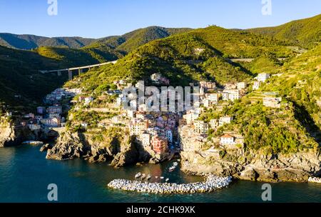 Riomaggiore Dorf an der Cinque Terre, Italien Stockfoto