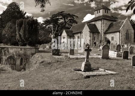 St. Mary's Kirche in Braemore ein fast vollständiges Beispiel Eine angelsächsische Kirche Stockfoto