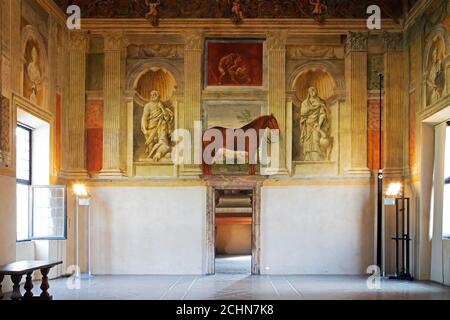 Saal der Pferde im Palazzo Te, Mantua, Italien Stockfoto