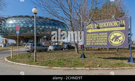 Belgrad, Serbien - 22. Februar 2020: Luftfahrtmuseum am Nikola Tesla Flughafen in Belgrad, Serbien. Stockfoto