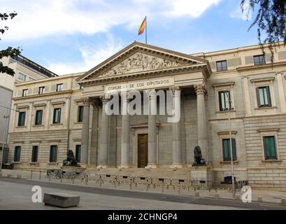 Palacio de las Cortes de España Spanisches Parlamentsgebäude in Das Zentrum von Madrid Spanien Stockfoto