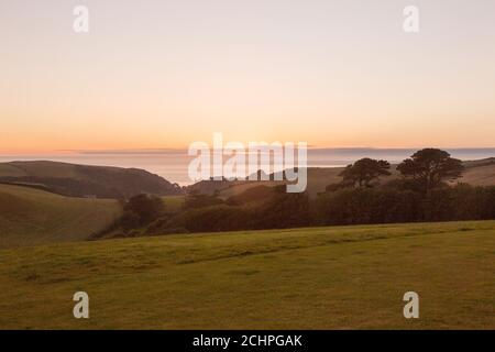 Sunset,Hope Cove, Devon, England, Vereinigtes Königreich. Stockfoto