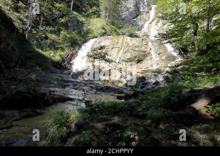 Der Schleier fällt in den Schluchten des Ötscher Gebirges, Niederösterreich Stockfoto