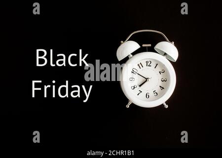 lightbox Wecker auf schwarzem Hintergrund. Flach liegend Stockfoto