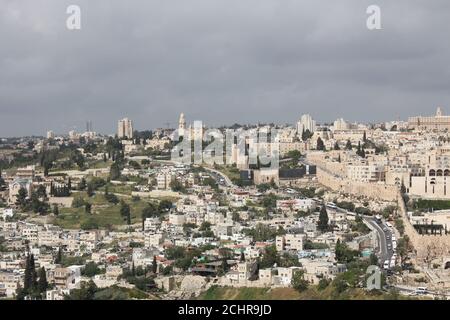 Die Stadt David neben dem Dung Gate am Südeingang von Jerusalem Stockfoto