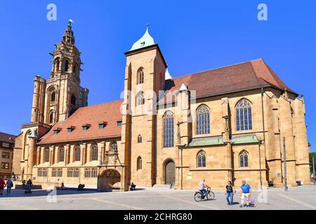 Heilbronn, Deutschland - September 2020: Gotische Hallenkirche St. Kilian im Zentrum von Heilbronn Stockfoto