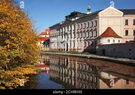 Mlynska stoka in Ceske Budejovice. Der Tschechischen Republik Stockfoto