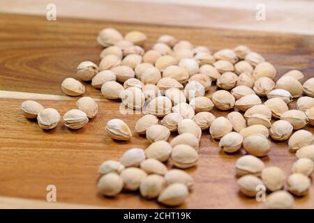 Viele Kirschkerne in einer Nahaufnahme Stockfoto