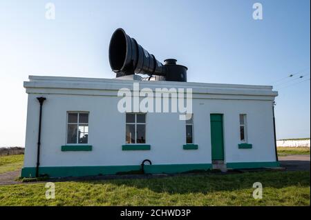 Schwarzen Nebelhorn. Nash Point, Vale of Glamorgan, Wales. Stockfoto