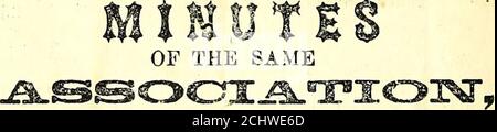 . Minuten der Fisher's River Primitive Baptist Association . ined Bruder WM. Goldento das Büro des Diakon. 2d, rief das Komitee auf, das in Ararat Churchernannt wurde, um das Ansehen der besagten Kirche zu untersuchen, am Samstag vor dem 2.Sonntag im Januar 1882. Niemand hatte besucht, aber Ältester N. Alber-thy und Bither T. R. Hall, daher wurde nichts getan. 3d, Da zwei Briefe und zwei Gruppen von Delegierten aus Araratchurch, Elder M. G. Harbour wurde aufgerufen und erklärte, dass sie in Folge einer Teilung in dieser Kirche AP-peared. Nach Rücksichtnahme auf die Angelegenheit, die Vereinigung nachhaltig Stockfoto