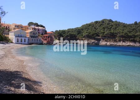 Eines der schönsten Dörfer in Europa, Assos Dörfer in Kefalonia Insel Griechenland Stockfoto