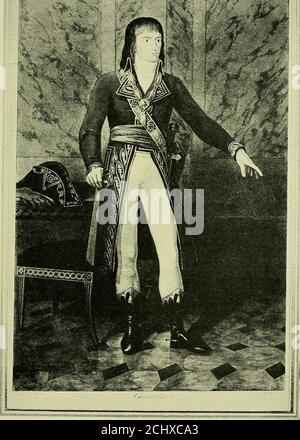 . Illustrierter Katalog der ... Sammlung von Herrn Sidney G. Reilly von New York und London; . ^ Zoll. Zusammen, 2 Stück. ENGLISCHE STIPPELGRAVUR ENGLISCHE STIPPELGRAVUR 192. Napoleon Bonaparte, General in Chief der Armeen von Italien.Stipple. Aus einer Originalzeichnung im Besitz der Revd. J. Thomas, Epsom, London. Büstchenportrait, sehr feiner Eindruck, braun bedruckt, mit gravierter Bordüre. Auf die gedruckte Fläche zugeschnittene Ränder. Höhe, 8%; Breite, 7 Zoll. w. LUDWIG EBNER [Nr. 184] zweite Session, Mittwoch Abend, Mai J4I1 ENGLISCHE STIPPELGRAVUR 193. N. Bonaparte. Stipp Stockfoto