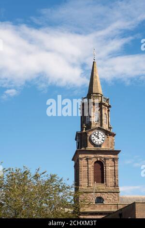 Die Uhr und der Glockenturm von Berwick auf Tweed Rathaus, Northumberland, England Großbritannien Stockfoto