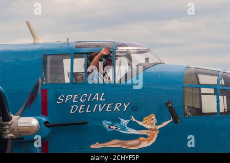 Gedenkaufführung der Luftwaffe im Zweiten Weltkrieg bei Wings Über Houston Air Show Stockfoto