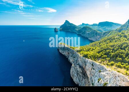 Kap Formentor Gebiet und Umgebung, Küste von Mallorca, Spanien Stockfoto