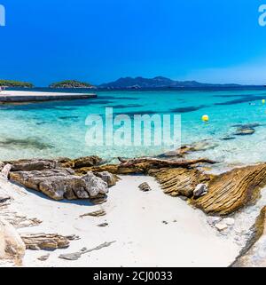 Platja de Formentor - schöner Sandstrand bei Cap formentor, Mallorca, Spanien Stockfoto