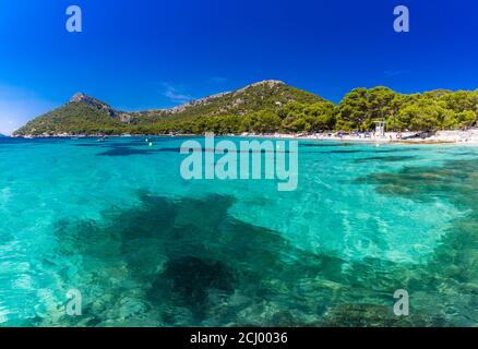 Platja de Formentor - schöner Sandstrand bei Cap formentor, Mallorca, Spanien Stockfoto