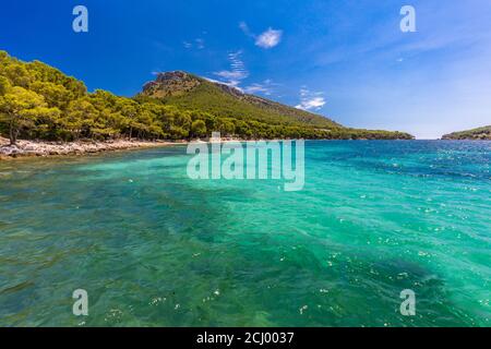 Platja de Formentor - schöner Sandstrand bei Cap formentor, Mallorca, Spanien Stockfoto