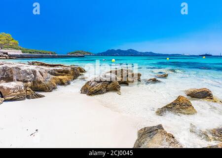 Platja de Formentor - schöner Sandstrand bei Cap formentor, Mallorca, Spanien Stockfoto