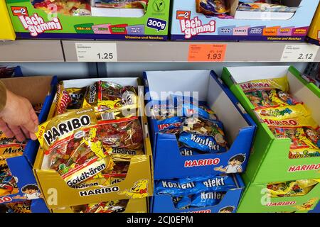 Gummibären in einem Geschäft Stockfoto