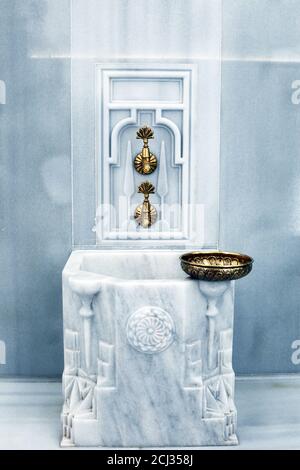 Im Inneren des Ayasofya Hurrem Sultan Bath (Hamam) in Sultanahmet, Istanbul, Türkei. Stockfoto